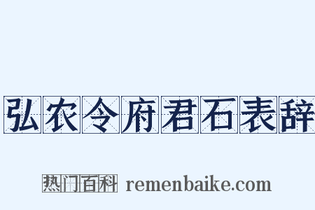弘农令府君石表辞是什么意思的图片